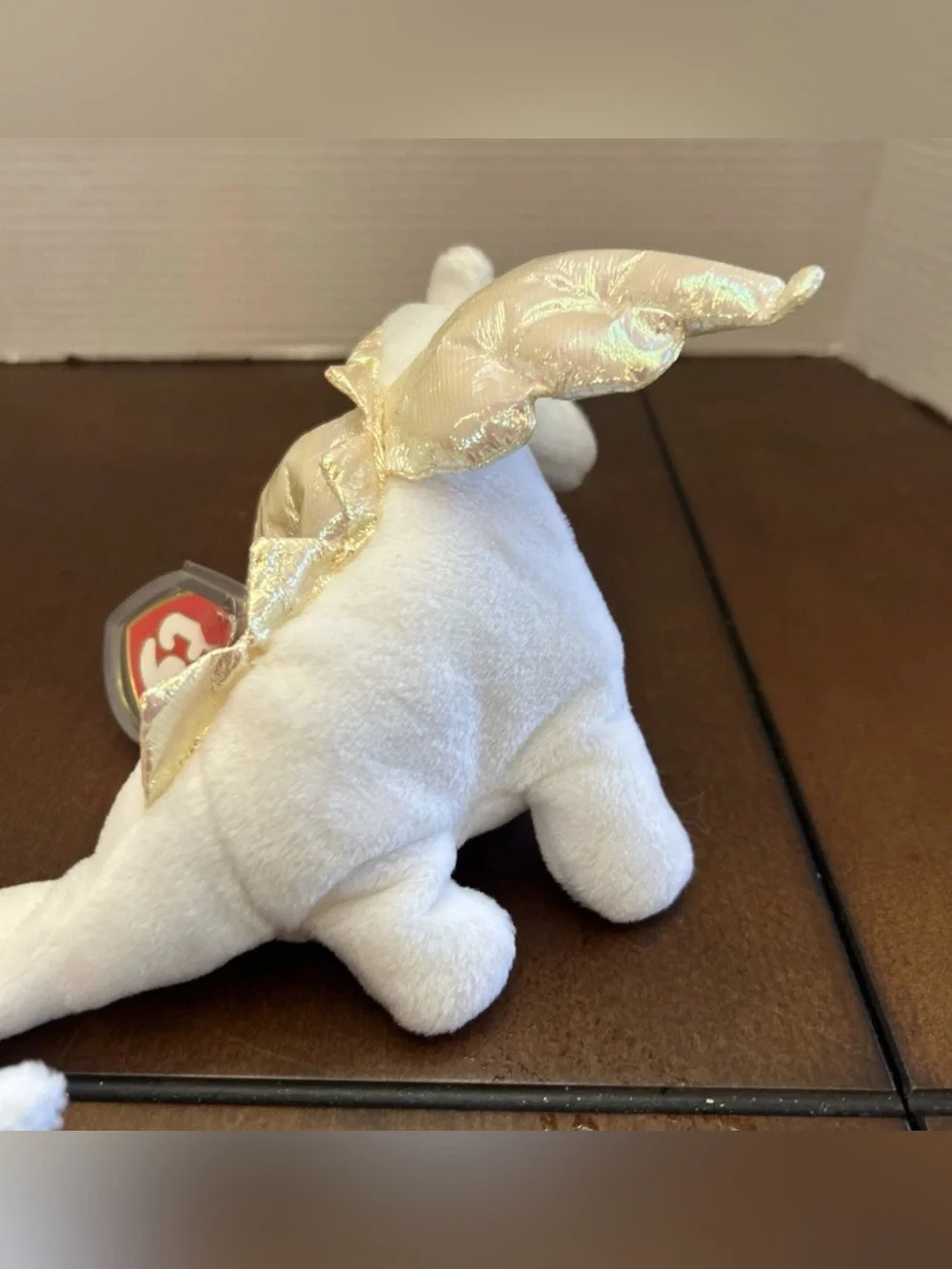 Vintage Ty Beanie Baby - Magic the White Dragon with Iridescent Wings (1995)⁠